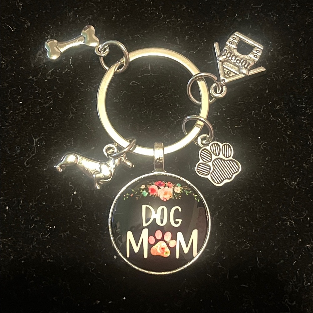 Dog Mom Keychain Pendant with Pink Paw Accent - Unbranded - Picture 2 of 8